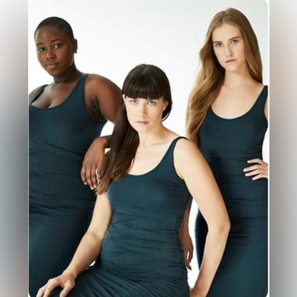 Marste Ruched Dubai ruched bodycon tank top Black Bodycon with Slit 4-6 Gray - Picture 3 of 14